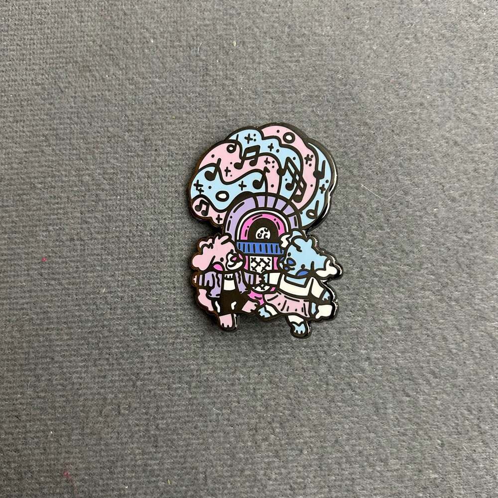 Kittynaut Kotatsu Bun Hard Enamel Pin Pastel Goth Music Jukebox